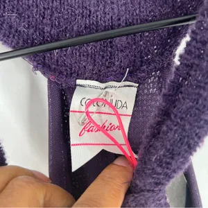 Coconuda‎ Donna Purple Mohair Blend Knit Halter Midi Dress Size L thumbnail 7