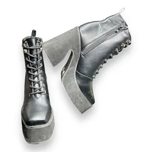 Koi‎ Womens Chunky Platform Lace Up Army Combat Ankle Booties Size 5 EUC thumbnail 6