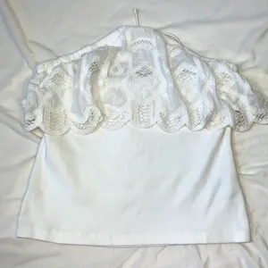 Anthropologie halter top ruffled Color: White size M NWT thumbnail 5