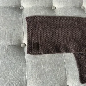 Coach Wool Blend Knit Brown Scarf One Size thumbnail 4