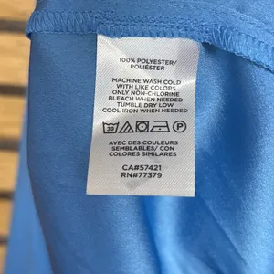 Ann Taylor Blue Pleated Blouse Size‎ Medium thumbnail 6