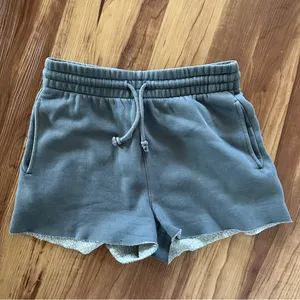 Aritzia TNA Cozy Fleece Boyfriend Short High Rise Raw Hem in Vintage Navy Sz. XS thumbnail 1
