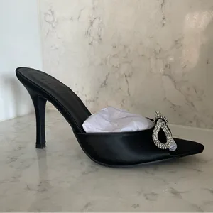 NIB Billini Leilah Bow Heel in Black‎ Satin Sz 7 thumbnail 7