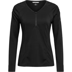 Athleta‎ Pacifica 1/4 Zip Long Sleeve Top Womens Medium Black Activewear Ruched thumbnail 1