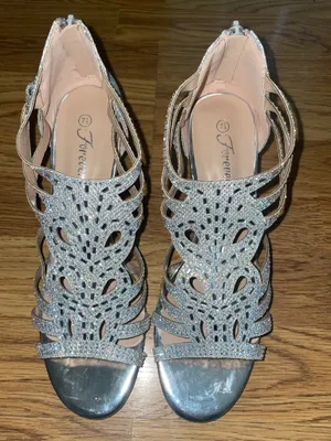 Forever Rhinestone Crystal Glitter High Heel Formal Sandal Womens Size 7.5 NWOT thumbnail 2