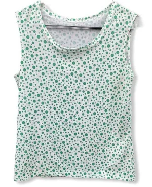 Vintage Sleeveless Polyester Polka‎ Dot Top Green thumbnail 1