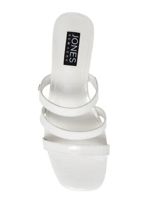 Jones New York Strappy Block Heel Slide Sandal Open Toe JNY-UNIKA White 8M thumbnail 14