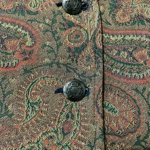 VTG Gobelins Art Creations Brussels Brown Tapestry Waistcoat Vest Sz S Brocade thumbnail 6