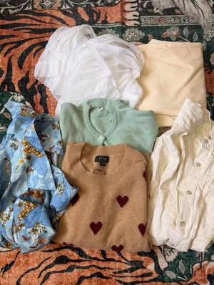 Project Womens Clothing Bundle Cashmere Wool Sweaters Pants Blouses Fabric thumbnail 13