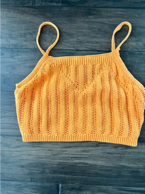 Orange knit skirt and crop set Size L thumbnail 2