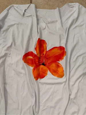 ASOS White Orange Floral Graphic T-Shirt thumbnail 2