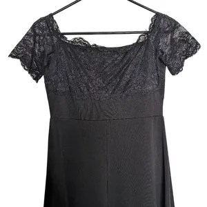 Black Lace Up Dress Off-Shoulder Grommet M Dark Romantic Whimsigoth Witchy‎ Sexy thumbnail 8