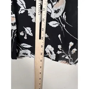 Lauren‎ Ralph Lauren Womens Small Shirt Floral Long Sleeve Ruffled Blouse Black thumbnail 9