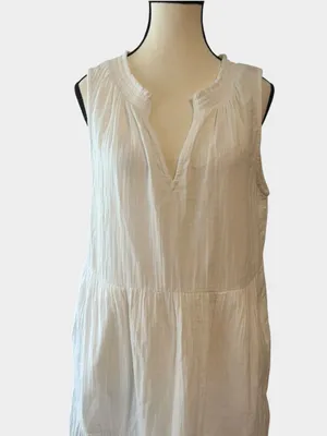 NWT Boden Double Cloth Tiered Maxi Dress White Cotton 8P Medium D0911 thumbnail 5