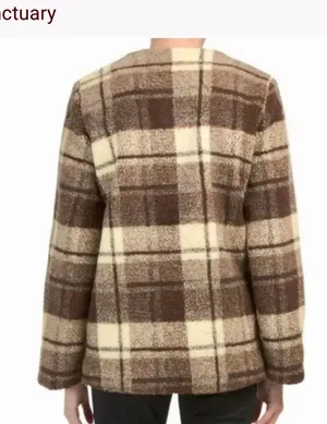 Plaid Snap Button Sherpa Teddy Jacket/ Coat thumbnail 15