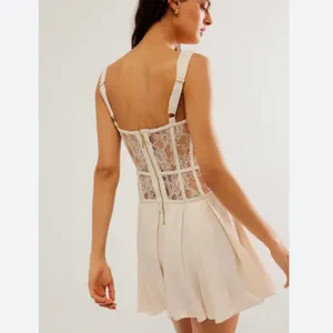 NWOT Free people Odette Mini dress Corset Lace Trim thumbnail 4