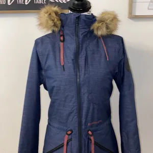 NWT!! Armada Lynx Insulated Waterproof Ski Jacket Navy Parka W Faux Fur Size XS thumbnail 3