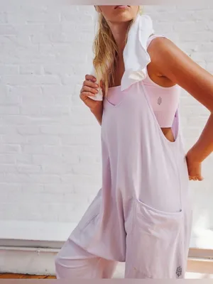 NWT Free People FP Movement Hot Shot Onesie - ROSE QUARTZ - Large thumbnail 6
