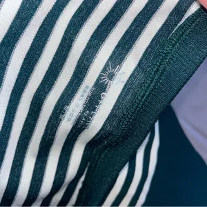 Aerie Green & White Seamless Striped Cropped Tee thumbnail 4