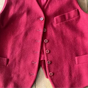 Ann Taylor Vintage Red Wool Vest thumbnail 4