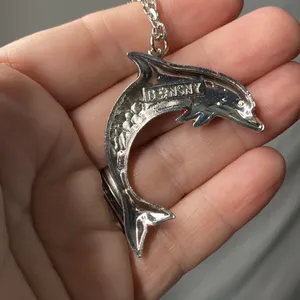 Colorful Dolphin Necklace Women's Enamel Floral Boho Statement Ocean 20"‎ New thumbnail 4