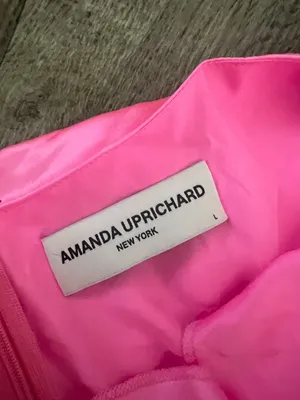 Amanda Uprichard Marlowe Mini Dress in Shocking Hot Pink Satin Silk L‎ thumbnail 12