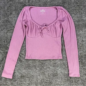 Hollister Must Have Collection Cropped Ribbed Long Sleeve Sz S thumbnail 1