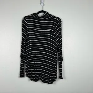 We The Free Stripes‎ Drippy Thermal Knit Cowl Neck Sweater S thumbnail 7