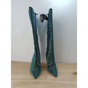 INC International Concepts Havannah2f Rhinestone Boots Blue AB Size 5.5M NEW thumbnail 10