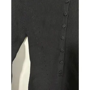 NWT Good American Black Henley Button-down Ribbed Bodysuit Size 1/Small Preppy thumbnail 9
