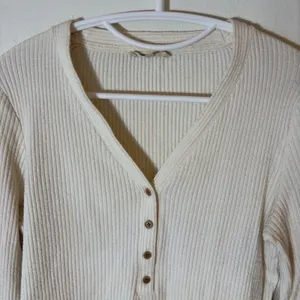 Madewell Brushed Long-Sleeve Henley Size Medium thumbnail 4