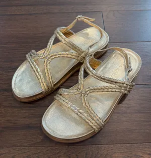 Jack Rogers Cove Tubular Braid Sandal Women's Gold Metallic Size 9 - C67-042 thumbnail 1