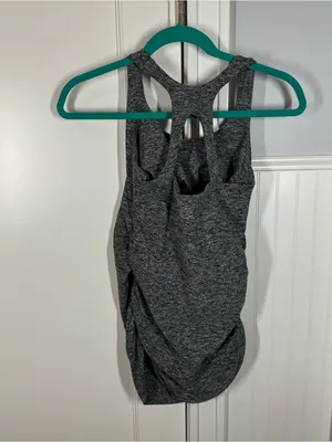 Beyond‎ Yoga Beyond the Bump Gray Heathered Maternity Racerback Tank Top Size L thumbnail 4