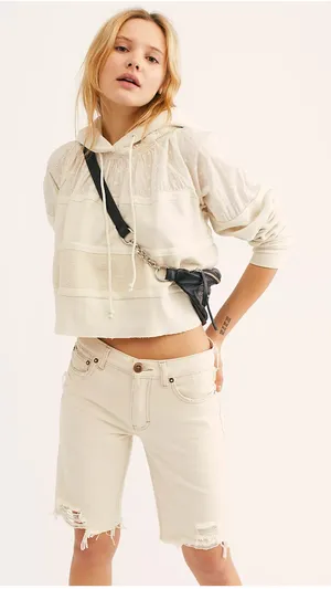 Free People Piper Pullover Cropped Hoodie Size Small thumbnail 1