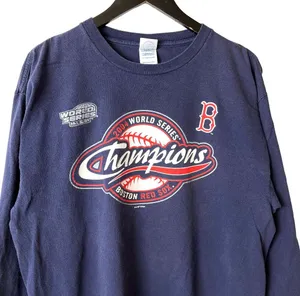2004 Vintage Y2K Boston Red Sox T Shirt Large L Blue Graphic Tee thumbnail 1