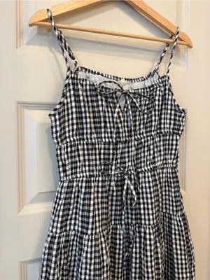 Cotton Gingham Sleeveless Dress Medium thumbnail 3