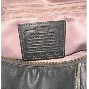 COACH • Ashley Gathered Sateen/Leather Grey Satchel Bag Purse • F20084 thumbnail 5