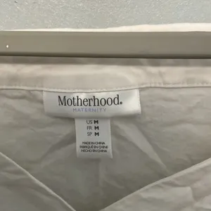 Motherhood Maternity White Cold Shoulder Button Front Shirt Dress M thumbnail 4