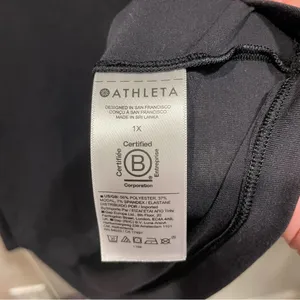 Cute flowy key hole elastic back athletic top Athleta running yoga workout gray thumbnail 5