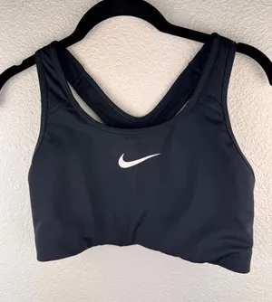 Nike Womens Black Dri-FIT Racerback Sports Bra Size L‎ Athletic Yoga Running thumbnail 1