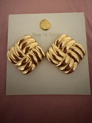 Anthropologie Puffy Ridged Statement Stud Earrings thumbnail 4
