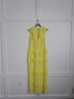 Hello Molly Friendship Gardens Ruffle Maxi Dress Yellow thumbnail 7