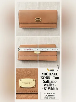 Michael Kors Tan Saffiano Leather Wallet - Excellent Condition, ~8"‎ thumbnail 2
