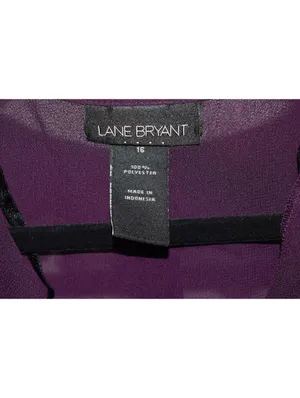 Lane Bryant Purple Sheer Chiffon Ruffle Wrap Dress Size 16 3/4 Sleeve thumbnail 3