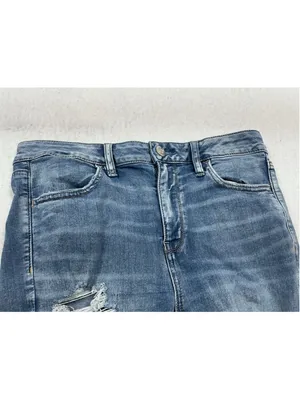 Womans Excellent American Eagle Jegging Distressed Stretch Blue Jeans Size 10 thumbnail 3