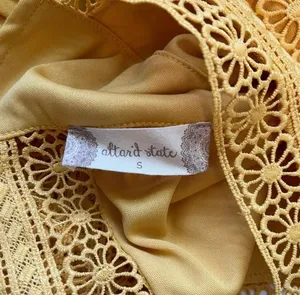Altar’d State Crochet Wrap Mini Dress Yellow Belted V-neck thumbnail 9