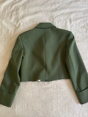 NEW Zara Cropped Olive Green Structured Blazer XS thumbnail 4