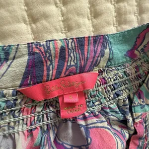 Lilly Pulitzer Elsa Silk Blouse Top Blue Pink Purple Multi Color Sz S Small thumbnail 14