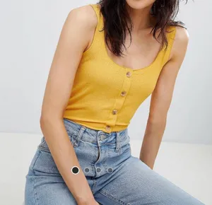 Mustard Yellow Button Down Top - Size M thumbnail 1