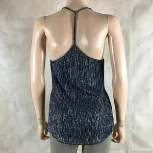 TopShop T-back Silver Metallic Drapey Tank Top Size 4 thumbnail 9